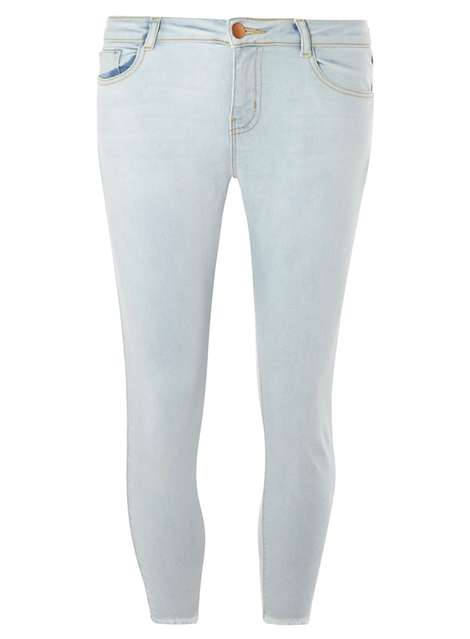 Petite Bleach Raw Hem Darcy Authentic Skinny Jeans